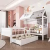 Kinderbett 90 x 200 cm im Hausdesign mit Zeltstoff & Produktbild-Vorschau 6