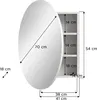 Mobiletto specchio da bagno Riff Ø70cm 1 anta bianco. Anteprima dell’immagine prodotto 8