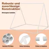 A diagram showing the construction of a white frame, with close-up insets of PVC pipes, a corner joint, and pipe connectors. Náhled obrázku produktu