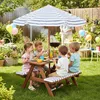 Picknicktisch aus Holz ab 2 Jahren mit Sonnenschirm und Produktbild-Vorschau 7