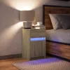 Nachttisch - Beistelltisch - mit LED-Leuchten - Sonoma Produktbild-Vorschau 4