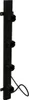 A black electric towel warmer with three holders and a coiled cable, mounted vertically against a white background. Produktbild-Vorschau