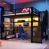 Lit superposé Flieks 90x200 cm avec bureau et étagère, lit Voir les images du produit 1