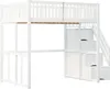 OKWISH Lit Mezzanine 140x200 Bois avec Escalier de Voir les images du produit 6