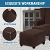 (Braun) Quadratischer Hockerbezug Stretch-Ottomanenbezug Produktbild-Vorschau 3