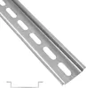 A close-up, angled view of a metal mounting rail with oval slots. Produktbild-Vorschau