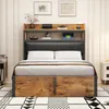 A bedroom scene with a bed and headboard. Produktbild-Vorschau