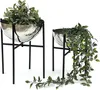 DanDiBo Blumenhocker Metall mit Topf Schwarz Silber 2er Set Produktbild-Vorschau 4