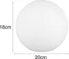 A white sphere with dimensions indicated by text overlays. Produktbild-Vorschau