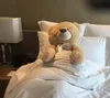 XXL Teddybär hellbraun flauschig mit Schleife 100cm groß Produktbild-Vorschau 2