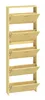 A tall, narrow wooden shoe rack with five flip-down compartments. Podgląd zdjęcia produktu