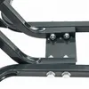 A close-up view of metal brackets and bolts on a dark gray metal frame, likely part of a motorcycle stand. Produktbild-Vorschau