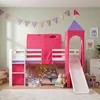 Homestyle4u Hochbett 90x200 mit Rutsche Turm Tunnel Produktbild-Vorschau 2