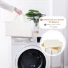 A person is holding a laundry basket over a washing machine, with a plant in the background. There are also inset images highlighting product features. Anteprima dell’immagine prodotto