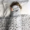 Handgefertigtes Chunky Gestrickte Wolldecke, Wolle Garn Arm Produktbild-Vorschau 4