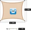 Tenda da sole UV 4x6 HDPE rettangolare baldacchino giardino Anteprima dell’immagine prodotto 8