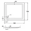 Piatto doccia Schulte Adria con supporto e scarico, 90x75 Anteprima dell’immagine prodotto 16
