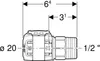 Geberit GE FlowFit, Übergang, AG, SiBr, d20mm, R1/2, 1 Stk. Produktbild-Vorschau 6