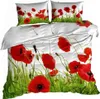 3D-Bettwäsche aus Baumwollsatin, 200 x 220 cm – Mohnblumen Produktbild-Vorschau 1
