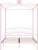 vidaXL Himmelbett-Gestell Rosa Metall 160 x 200 cm Produktbild-Vorschau 2
