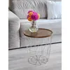 Beistelltisch warmes grau Nussbaum Rund Couchtisch 37x40 cm Produktbild-Vorschau 10
