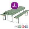 Bierbankauflagen-Set, Auflage Tischdecke 3-teilig Grün/Weiß Produktbild-Vorschau 3