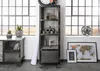 MASSIVMOEBEL24 Vitrine Mango 60x40x180 grau lackiert HEAVY Produktbild-Vorschau 2