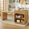 Îlot de cuisine Flieks avec table coulissante, armoire de Voir les images du produit 4
