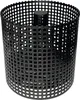 A black pellet basket is shown against a white background. Produktbild-Vorschau