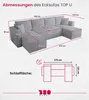 BroMARKT Ecksofa TOP U Schlaffunktion Bettkasten U-Form Produktbild-Vorschau 8