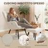 Teddy-Stoffsessel mit Fu?hocker, hoher, gesteppter Produktbild-Vorschau 7