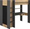 Lit surélevé avec bureau + armoire - 90 x 200 cm - Naturel Voir les images du produit 6