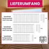 An image showing the contents of a sauna bench package, with diagrams and text. Produktbild-Vorschau