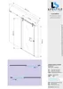 Technical drawing and installation instructions for a glass sliding door. Náhled obrázku produktu