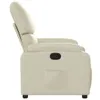 Side view of a cream-colored recliner chair. Voir les images du produit