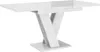 A white dining table with a modern, geometric base. Anteprima dell’immagine prodotto