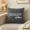 Huuraa Kissenbezug Trauzeugin mit Herz 40x40cm Steel Grey Produktbild-Vorschau 2