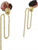 Two gold beaded pull chains with light fixtures attached, shown against a white background. Podgląd zdjęcia produktu