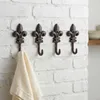 Vintage gietijzeren bloemvormige wandhaken, antiek bruin - Productafbeelding-voorbeeld 5