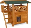 lionto Katzenhaus, Outdoor-Holzhaus mit überdachter Veranda Produktbild-Vorschau 1