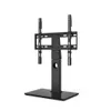 A black TV stand with a flat base and a vertical support column that holds the TV mount. Anteprima dell’immagine prodotto