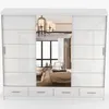 Schwebetürenschrank Kleiderschrank Schrank 250 cm Weiß/Weiß Produktbild-Vorschau 6