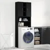 vidaXL Skříňka na pračku vzhledu černého dubu 64x25,5x190 Náhled obrázku produktu 2