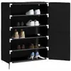 vidaXL Schuhschrank Schwarz 60x28x90 cm Stoff Produktbild-Vorschau 3
