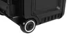 A close-up view of the wheel and lower casing of a black portable device, likely a heater or generator, against a white background. Voir les images du produit