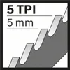 A close-up illustration of a saw blade with text indicating its specifications. Voir les images du produit