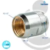 A close-up product shot of a metal adapter with labels indicating its specifications. Produktbild-Vorschau