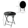 A round folding table with dimensions indicated by measurement lines and text. Produktbild-Vorschau