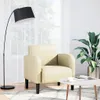 vidaXL Fotel z podłokietnikami kremowy 54 cm imitacja skóry Podgląd zdjęcia produktu 2