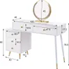 Make-up tafelset met spiegel en verlichting, uitschuifbaar Productafbeelding-voorbeeld 2